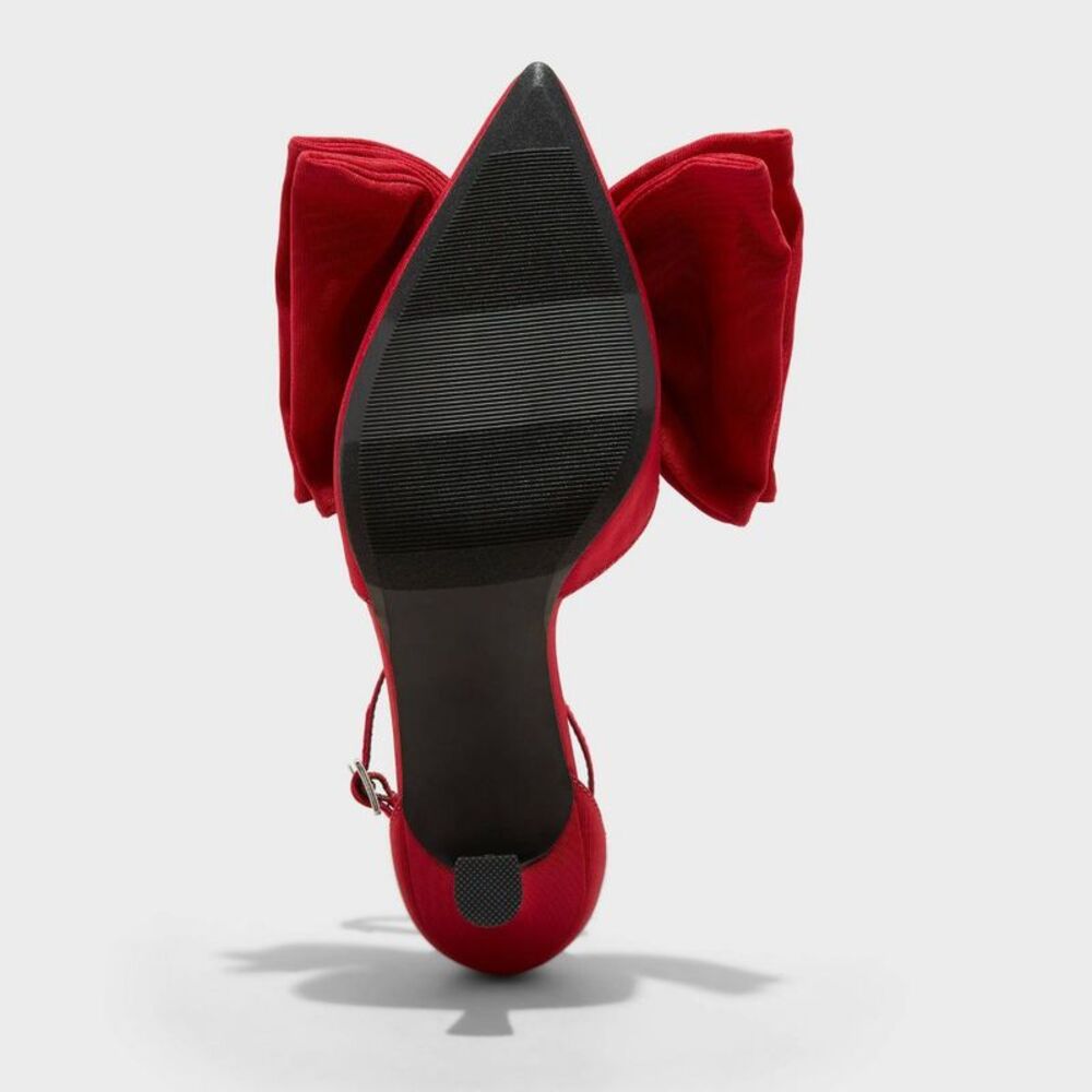Open Box - A New Day -  Women's Bow Pumps Memory Foam Insole Hig Red - Picture 4 of 4